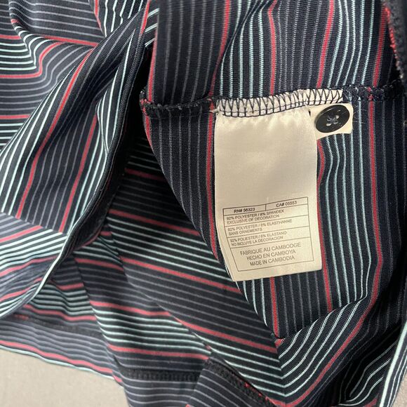 Nike Dri-Fit UV Polo Shirt Men's L Blue Striped Short Sleeve Golf Performance - Picture 14 of 15